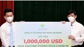 Ecopark trao 1 triệu USD ủng hộ quỹ Vaccine Covid-19 của Chính phủ