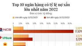 Loạt ngân hàng có tỷ lệ nợ xấu cao nhất năm 2022