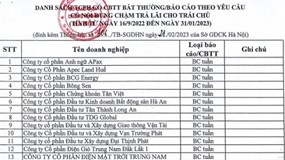 Công bố danh sách 54 doanh nghiệp “khất nợ” trái phiếu