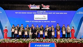 Văn Phú – Invest tiếp tục nằm trong Top 500 Doanh nghiệp tăng trưởng nhanh nhất Việt Nam