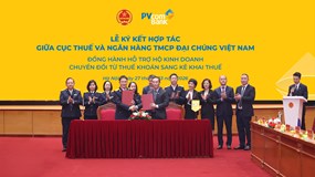 PVcomBank hợp tác với Cục Thuế hỗ trợ hộ kinh doanh kê khai thuế
