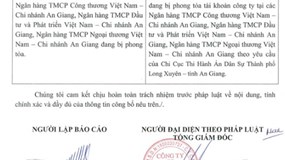Xuất nhập khẩu An Giang bị phong tỏa tài khoản ngân hàng