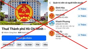 Thuế Tp.HCM cảnh báo giả mạo trang facebook để lừa đảo