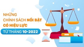 Những chính sách mới có hiệu lực từ tháng 10/2022