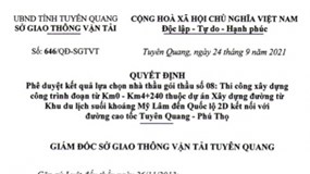 Công ty Thành Hưng liên tiếp trúng thầu tại Sở GTVT tỉnh Tuyên Quang