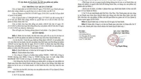 Thu hồi loạt mỹ phẩm do Dược Hậu Giang và 3 công ty phân phối