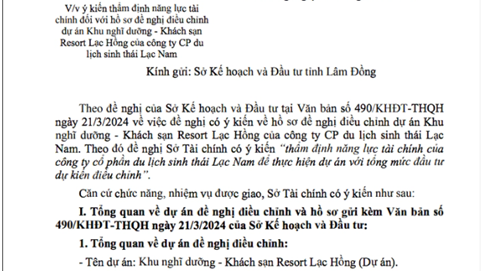 Lâm Đồng 'soi' hồ sơ tài chính chủ đầu tư Resort Lạc Hồng 530 tỷ đồng