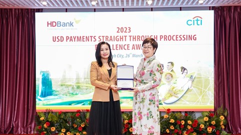 Liên tục nâng cao chất lượng thanh toán quốc tế, HDBank nhận “Giải thưởng chất lượng thanh toán quốc tế xuất sắc năm 2023” từ Citibank