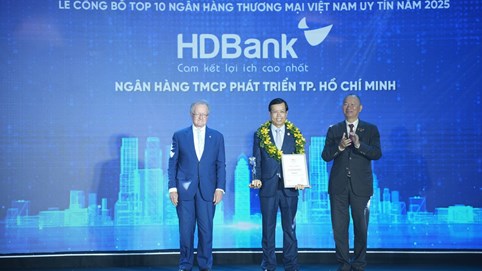 HDBank giữ vị trí thứ 3 Top ngân hàng niêm yết uy tín và hiệu quả nhất Việt Nam