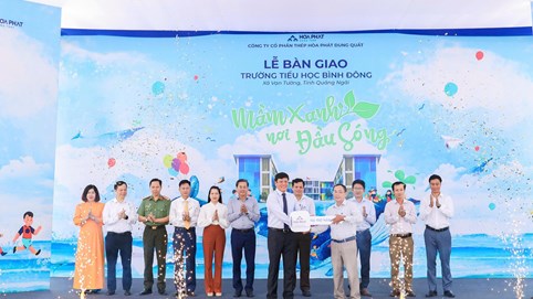 Hòa Phát bàn giao ngôi trường trị giá 42 tỷ đồng cho tỉnh Quảng Ngãi