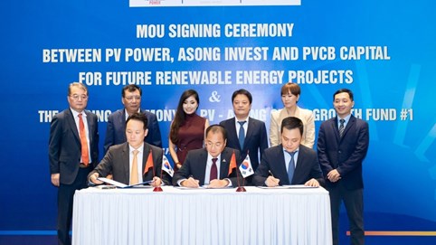 PV Power, Asong Invest và PVCB Capital ký kết Biên bản ghi nhớ hợp tác đầu tư trong ngành Công nghiệp Xanh Việt Nam
