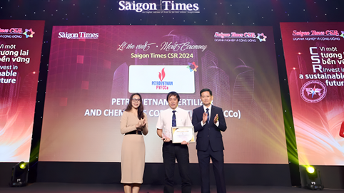 TCT Phân bón và Hóa chất Dầu khí được vinh danh Doanh nghiệp vì cộng đồng tại Saigon Times CSR 2024