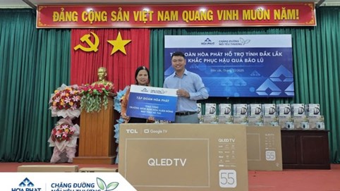 Hòa Phát tặng 100.000m2 tôn, hàng ngàn đồ dùng thiết yếu tại tỉnh Đắk Lắk