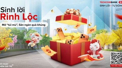 Mở túi mù, săn quà “khủng” cùng Techcombank “Sinh Lời Rinh Lộc”