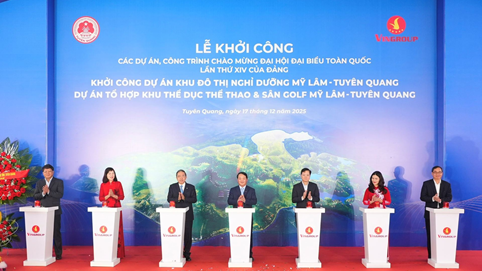 Vingroup khởi công đô thị nghỉ dưỡng suối khoáng và tổ hợp thể dục thể thao Mỹ Lâm - Tuyên Quang 