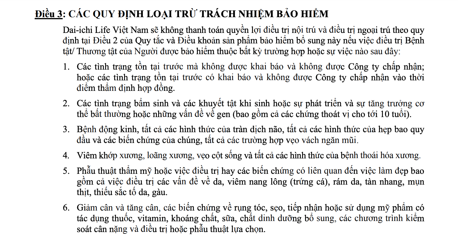 Hợp đồng bảo hiểm c&oacute; quy định r&otilde; về loại trừ tr&aacute;ch nhiệm bảo hiểm