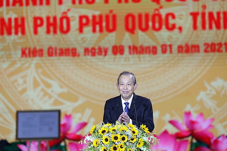 Phó Thủ tướng Thường trực Chính phủ Trương H&ograve;a B&igrave;nh phát bi&ecirc;̉u tại sự ki&ecirc;̣n &nbsp;