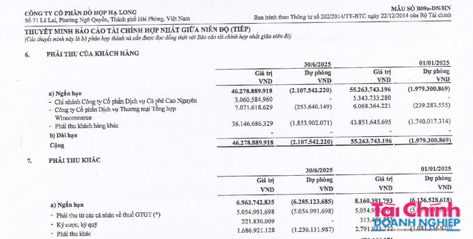 WinMart, Highlands Coffee l&agrave; đối t&aacute;c của Đồ hộp Hạ Long. Nguồn: B&aacute;o c&aacute;o t&agrave;i ch&iacute;nh hợp nhất b&aacute;n ni&ecirc;n năm 2025