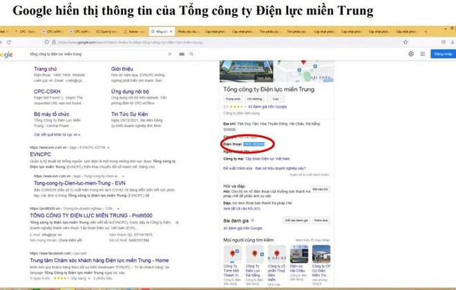 Đầu số mạo danh hotline chăm s&oacute;c kh&aacute;ch h&agrave;ng của ng&agrave;nh điện