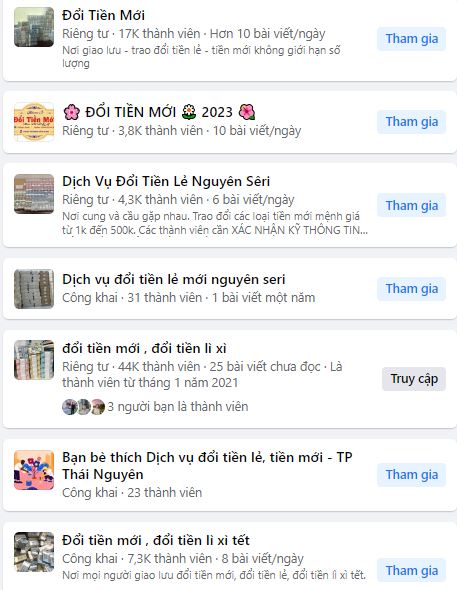 S&ocirc;i động dịch vụ đổi tiền lẻ, tiền mới tr&ecirc;n mạng x&atilde; hội (nguồn: facebook).
