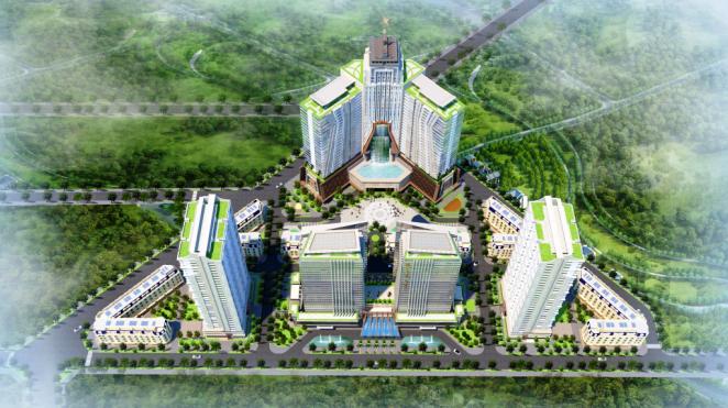 Phối cảnh tổ hợp Dự &aacute;n kh&aacute;ch sạn 5 sao, trung t&acirc;m thương mại, nh&agrave; ở thương mại tại khu đất Bệnh viện Đa khoa Đắk Lắk (cũ) do Tập đo&agrave;n T&acirc;n Ho&agrave;ng Minh đề xuất. (Ảnh: UBND tỉnh Đắk Lắk).