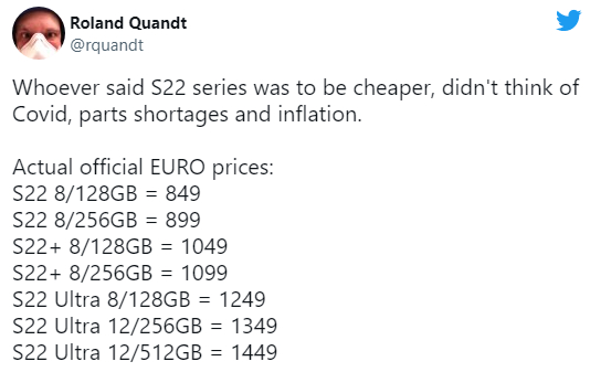 Rò rỉ giá bán Galaxy S22 của Samsung - Ảnh 1