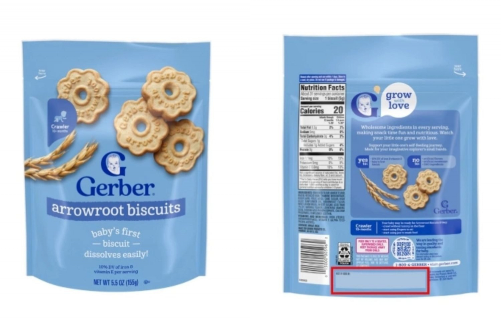 Sản phẩm b&aacute;nh ăn dặm Gerber bị thu hồi do nguy cơ chứa dị vật&nbsp;