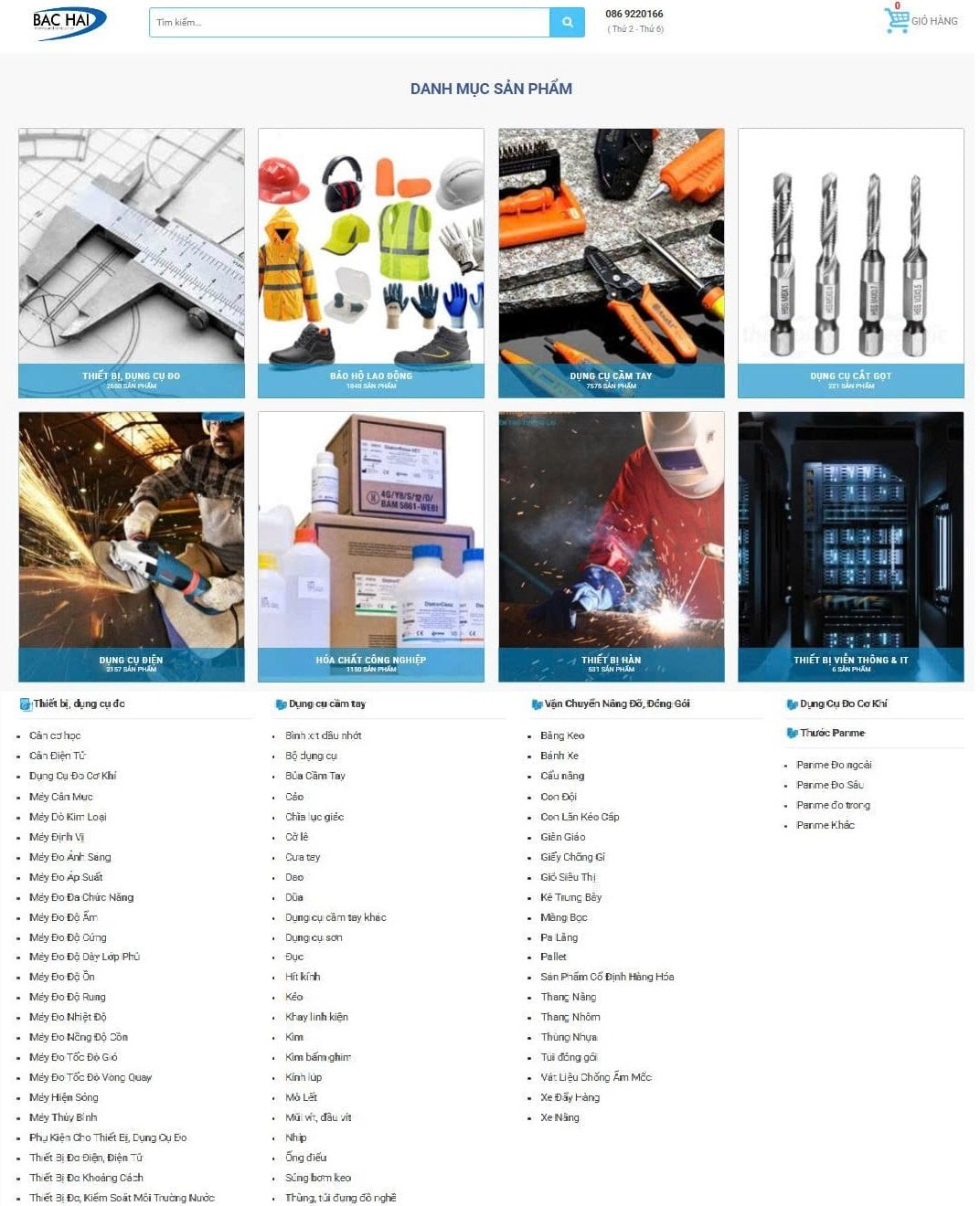 Bắc Hải Việt Nam giới thiệu l&agrave; nh&agrave; ph&acirc;n phối, cung cấp h&agrave;ng ngh&igrave;n sản phẩm c&ocirc;ng nghiệp từ nhiều thương hiệu. (Ảnh chụp m&agrave;n h&igrave;nh)