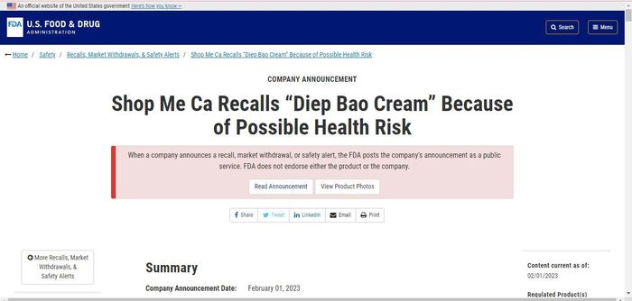 Nghi nhiễm ch&#236;, lượng lớn kem Diệp Bảo trị ch&#224;m sữa trẻ em bị thu hồi tại Mỹ - Ảnh 1