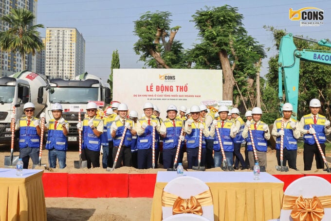 Khu nh&agrave; ở cao tầng Ng&ocirc;i sao Ho&agrave;ng Nam cũng được Bcons khởi c&ocirc;ng cuối th&aacute;ng 1/2026. Ảnh: Bcons