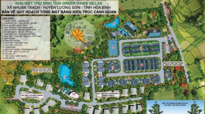 Dự &aacute;n "ma" Green Oasis Villas được x&acirc;y dựng quy m&ocirc;, c&ocirc;ng khai tr&ecirc;n địa b&agrave;n tỉnh H&ograve;a B&igrave;nh.