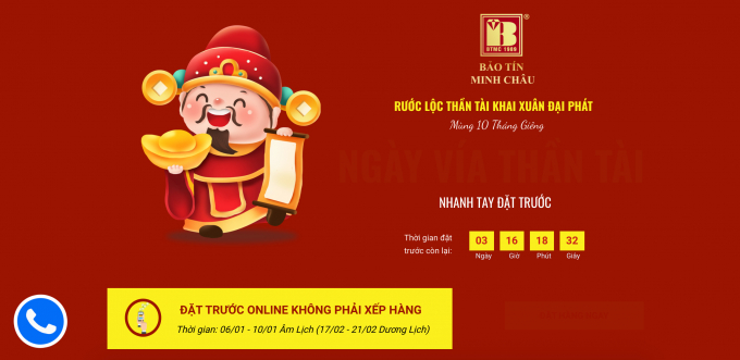 H&igrave;nh ảnh về website gi&uacute;p kh&aacute;ch h&agrave;ng đặt h&agrave;ng online, kh&ocirc;ng phải xếp h&agrave;ng của Bảo T&iacute;n Minh Ch&acirc;u. (Ảnh: M.A).