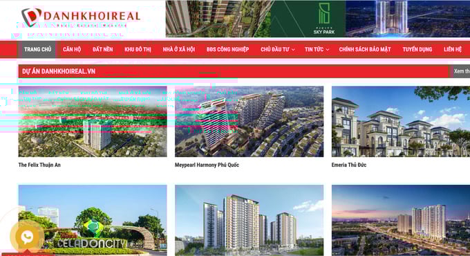 Những dự &aacute;n m&agrave; Tập đo&agrave;n Danh Kh&ocirc;i đang ph&acirc;n phối