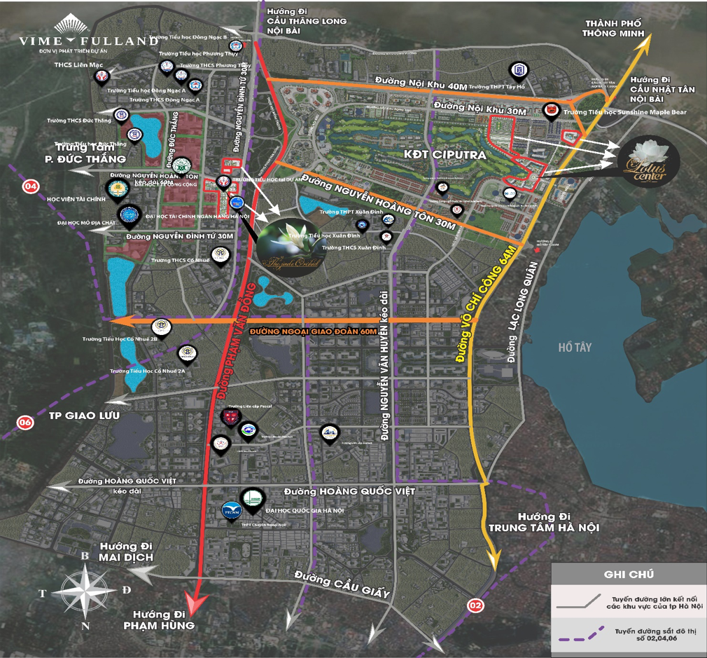 Hệ thống gi&aacute;o dục đạt chuẩn từ mầm non đến Đại học bao quanh The Jade Orchid v&agrave; The Lotus Center &nbsp;