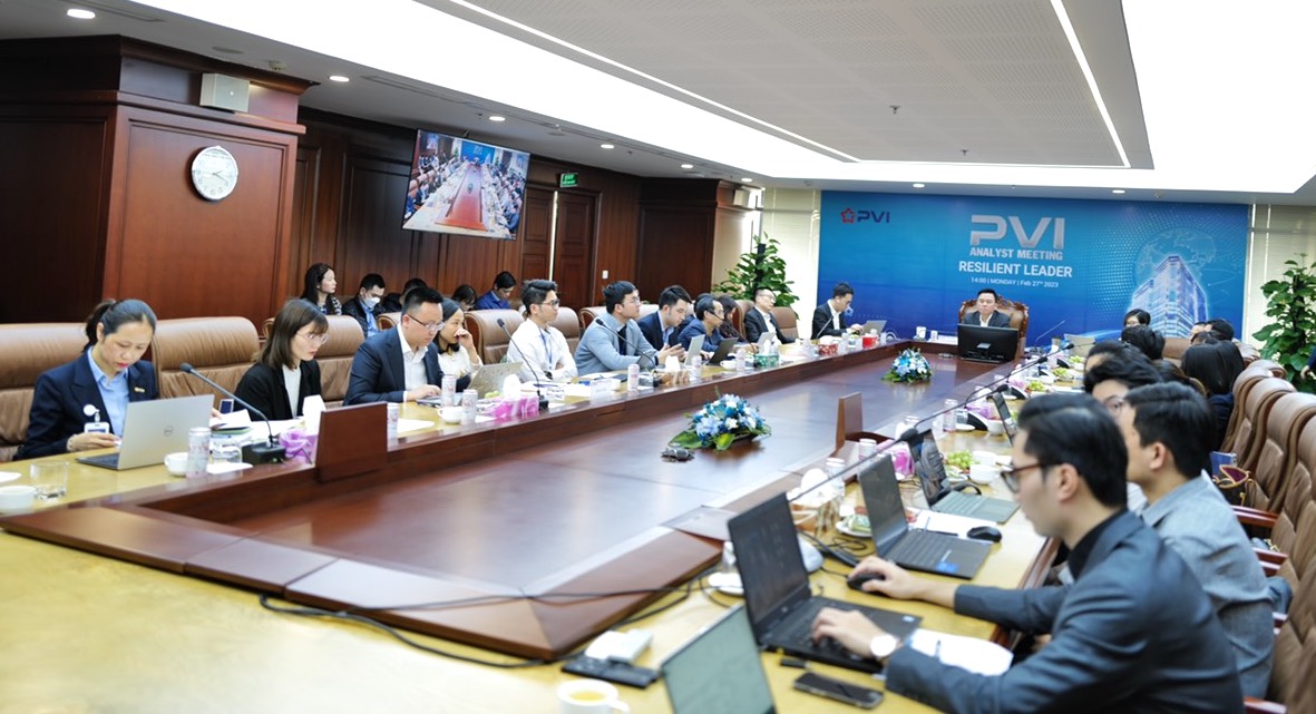 Ban l&atilde;nh đạo PVI c&ocirc;ng bố kết quả hoạt động kinh doanh trong năm 2022 cũng như tr&igrave;nh b&agrave;y định hướng chiến lược ph&aacute;t triển v&agrave; kế hoạch kinh doanh trong thời gian tới &nbsp;