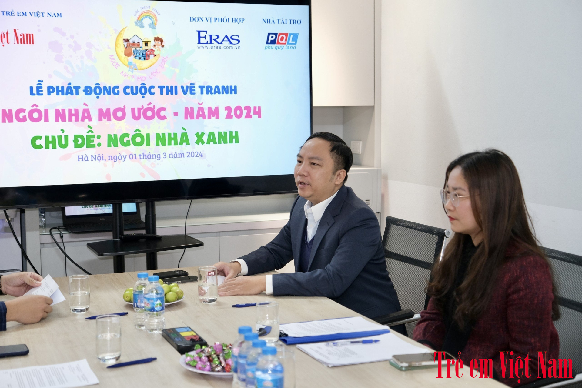 &Ocirc;ng Nguyễn Mạnh Huy - Tổng Bi&ecirc;n tập Tạp ch&iacute; Trẻ em Việt Nam, Trưởng Ban Tổ chức kỳ vọng cuộc thi sẽ tiếp nhận tối thiểu từ 30.000 - 50.000 bức tranh, tiếp cận &iacute;t nhất 1-2 triệu th&iacute; sinh v&agrave; gia đ&igrave;nh (Ảnh: Duy Cường).