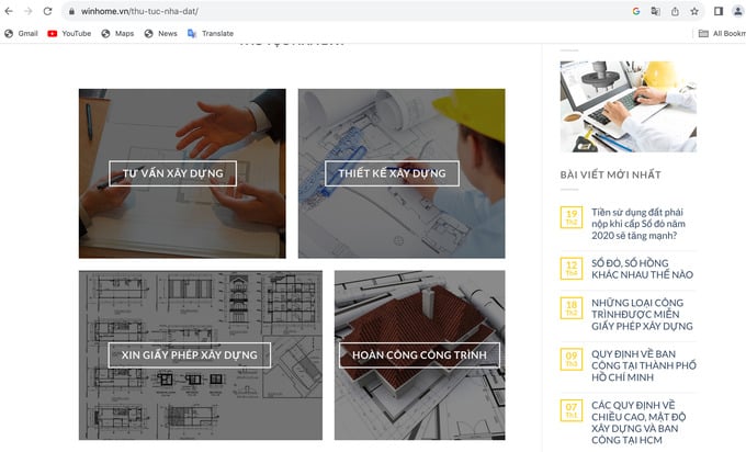 C&ocirc;ng ty Đo đạc Thiết kế X&acirc;y dựng Winhome kh&ocirc;ng c&oacute; chứng chỉ h&agrave;nh nghề thẩm tra thiết kế x&acirc;y dựng (ảnh chụp m&agrave;n h&igrave;nh)