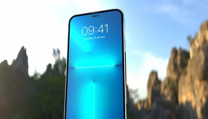 iPhone 14 Pro sở hữu m&agrave;n h&igrave;nh đục lỗ h&igrave;nh chữ 'i'. Nguồn: #ios beta news