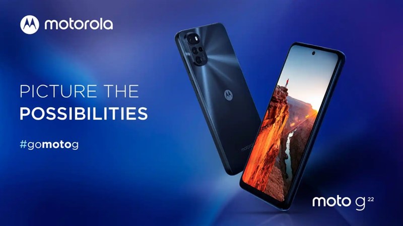 Motorola Moto G22 ra mắt với 3 t&ugrave;y chọn m&agrave;u sắc l&agrave;&nbsp;Cosmic Black, Pearl White v&agrave; Iceberg Blue.