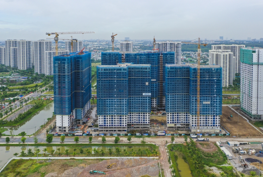 Tiến độ của LUMI&Egrave;RE Boulevard cập nhật cuối th&aacute;ng 2. Ảnh: Masterise Homes