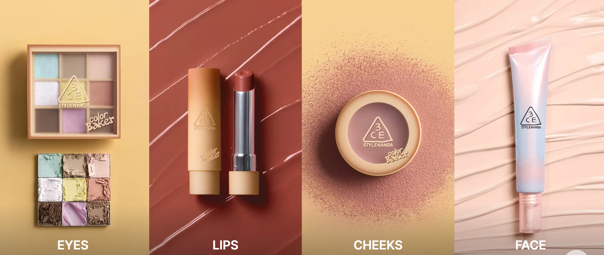 Nhiều sản phẩm trang điểm của 3CE quen thuộc với giới trẻ Việt Nam.