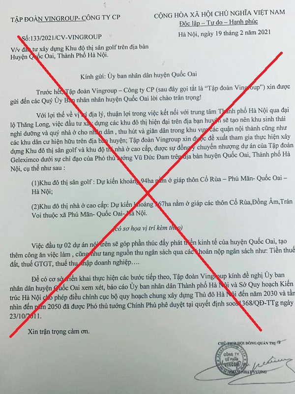Rầm rộ tin giả về việc một đại gia BĐS đầu tư 2 dự &#225;n lớn tại Quốc Oai, H&#224; Nội - Ảnh 2
