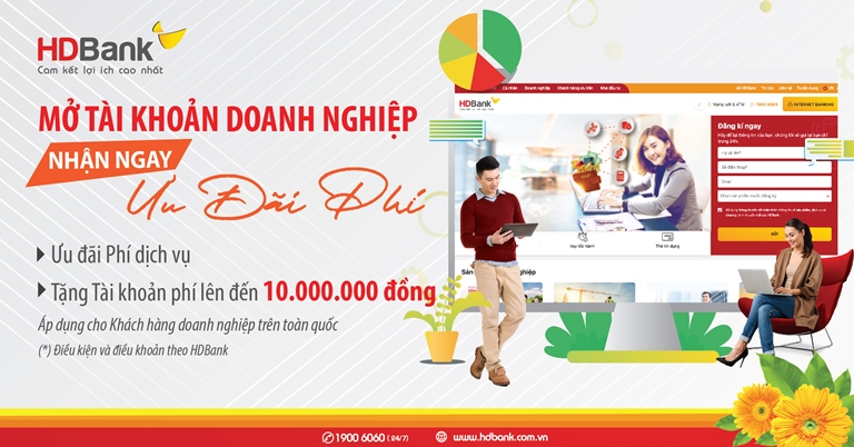 HDBank ưu đ&#227;i ph&#237; cho kh&#225;ch h&#224;ng mở t&#224;i khoản doanh nghiệp - Ảnh 1