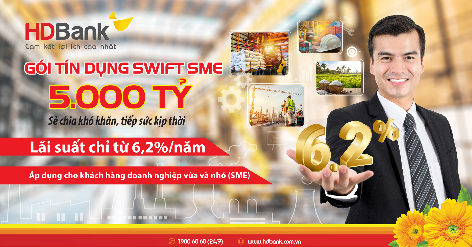 HDBank tiếp tục giảm s&#226;u l&#227;i suất vay g&#243;i Swift SME 5.000 tỷ đồng, chỉ c&#242;n từ 6,2%/năm - Ảnh 1