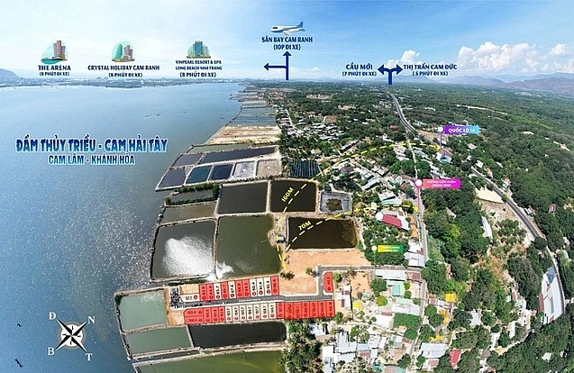 Một trong số những dự &aacute;n "ma" được ph&acirc;n l&ocirc; b&aacute;n nền tại đầm Thuỷ Triều, huyện Cam L&acirc;m