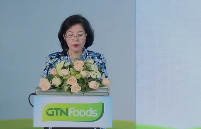 B&agrave; Mai Kiều Li&ecirc;n ph&aacute;t biểu tại đại hội. Nguồn: Ảnh chụp m&agrave;n h&igrave;nh &nbsp;