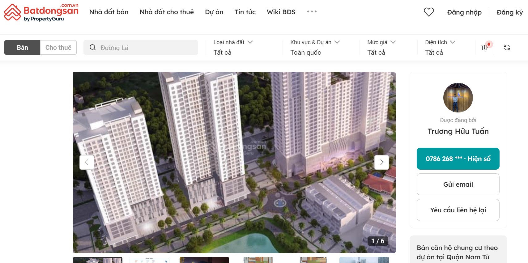 M&ocirc;i giới rao b&aacute;n suất ngoại giao tại dự &aacute;n tại website bất động sản.