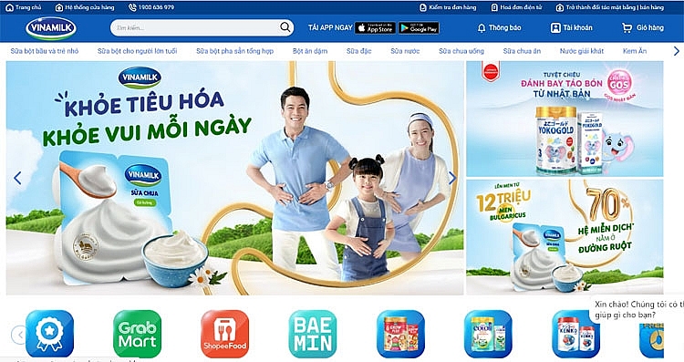 Website b&aacute;n h&agrave;ng trực tuyến giacmosuaviet.com.vn của Vinamilk &nbsp;
