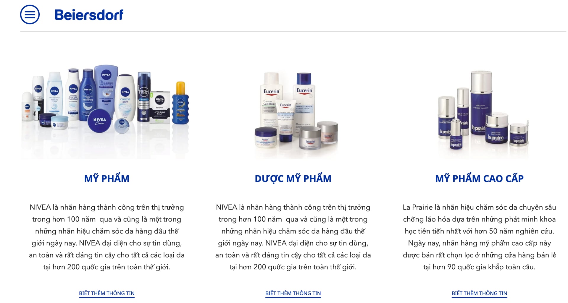 Sản phẩm chủ lục của&nbsp;Beiersdorf Việt Nam