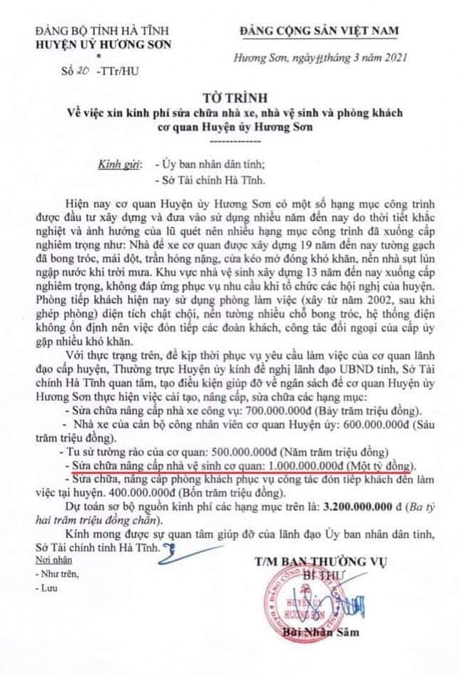 Xôn xao công văn của Huyện ủy xin 1 tỷ đồng nâng cấp nhà vệ sinh - Ảnh 2